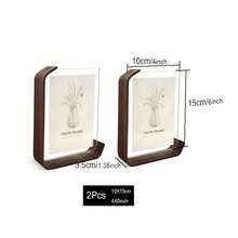 2Pcs/Set Versatile Acrylic Photo Frame With Wooden Stand - Perfect For Displaying Photos, 4x6 Inch 6x8 Inch Photo Frame,Double-Sided Desktop Display, Wedding Photo Frame Decoration Christmas Father's Day Mother's Day Valentine's Day - multicolor - View 8