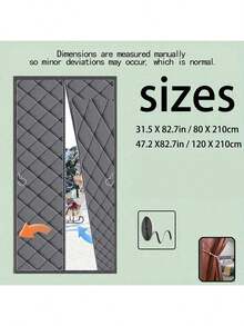 Magnetic Heat Insulating Door Curtain - Heavy Oxford Cloth, Thick Rainproof Quilted Lining, 36" X 80", Suitable For Sliding Glass Doors, Heat Insulation And Sound Reduction, Gray Color, Winter Door Curtain, Sliding Glass Door Insulation - multicolor - View 4