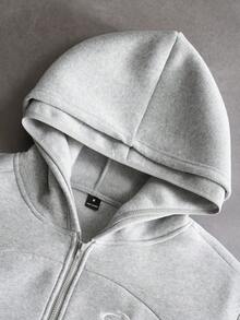 PAVTROS Men's Letter Print Long Sleeve 2 In 1 Casual Hoodie Sweatshirt - Grey - View 6