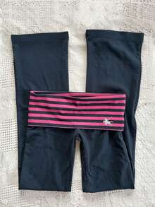 IslaSuriya Y2K Striped Colorblock Pattern Casual Sexy Cuffed Long Pants, Sexy Cuffed Long Pants, Suitable For Daily Street And Party Wear - Multicolor - View 1