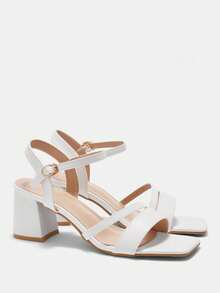 CUCCOO CURVES Plus Size Women's Wide Width Comfortable Casual Sandals, Suitable For Going Out, Vacation And Daily Wear, Summer For Christmas Wide Fit - pure white - View 7