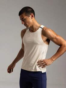 Coreblaze Men's Colorblock Casual Versatile Daily Travel Sports T-Shirt - Baby Blue - View 4