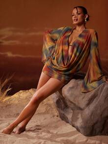 Hauture Women's Tie-Dye Ruched Sexy Date Party Mini Dress - Multicolor - View 3