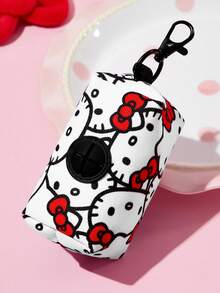 HELLO KITTY AND FRIENDS | SHEIN 全滿版卡通貓寵物用品單件販售，胸背帶牽繩項圈與便攜拾便袋收納架，多尺寸適用幼犬幼貓戶外日常散步 - 鮮紅色 - 查看 6