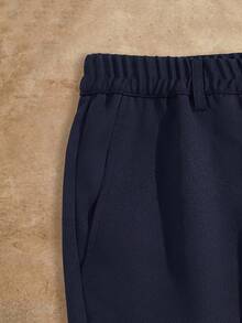 EASEVO Men's Plus Size Solid Color Casual Daily Wear Suit Pants - Navy Blue - View 4