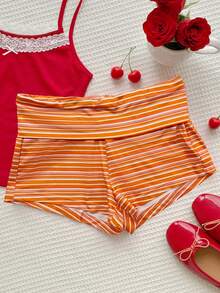Comfortcana Women's Striped Colorblock Casual Versatile Daily Shorts - Yellow - View 6