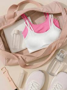 SHEIN Cheerettes 女款素色日常健身舒適運動內衣 - 彩色 - 查看 3