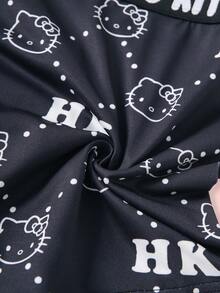 HELLO KITTY AND FRIENDS | SHEIN Celana Dalam Boxer Pria, Celana Dalam Boxer Nyaman dengan Motif Cetak Seluruh Permukaan Warna Hitam - Hitam - View 5