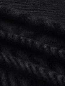 SHEIN BASICS 女款純色休閒日常無肩帶中長洋裝 - 黑色 - 查看 3
