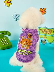 SCOOBY-DOO X PETSIN 2件裝粉色可愛小狗與骨頭印花寵物背心，親膚透氣、防掉毛，柔軟聚酯纖維，讓您的毛茸茸好友保持涼爽乾淨，適合日常穿著、玩耍或單純展現可愛 - 彩色 - 查看 2