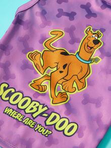 SCOOBY-DOO X PETSIN 2件裝粉色可愛小狗與骨頭印花寵物背心，親膚透氣、防掉毛，柔軟聚酯纖維，讓您的毛茸茸好友保持涼爽乾淨，適合日常穿著、玩耍或單純展現可愛 - 彩色 - 查看 5