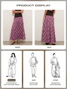 Nöista Asymmetric Long Skirt With Combination Of Stripe Direction. - Dusty Pink - View 8