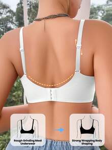 LustreForm Women's Seamless Push-Up Lift Bra, Jelly Bra, Anti-Sagging, Wireless, Comfortable, Minimalist Soft Molded Cup, 1pc - White - View 2