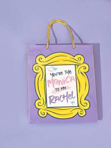 FRIENDS X POKOJA LAND A Paper Gift Bag With A Handle, Featuring A Nice Pattern, Made Of Paper, Sturdy And Durable, Suitable For Holiday Gift Wrapping And Celebrations, Strong And Long-Lasting. - View 5