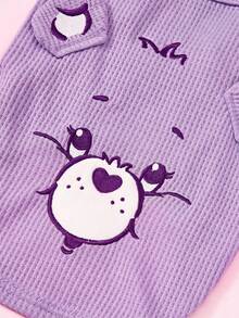Care Bears X PETSIN 1pc Cute Embroidered Cartoon Pattern Thin Waffle Pet Vest, Cool & Breathable Casual Top For Cats And Dogs, Lightweight, Anti-Flea, Less Shedding, Heat-Resistant, Perfect For Indoor & Outdoor Play - Multicolor - View 9