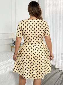 SHEIN CURVE+ 大尺碼花卉休閒 1920s 1950s 復古 90s 可愛日系風洋裝，2026 秋冬 22W - 彩色 - 查看 4