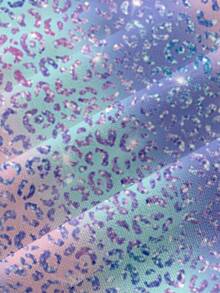 PopScrub Casual Minimalist Scrub Top, Cute Leopard Print Colorful Pattern, Suitable For Work Commute, Pet Hospital - Multicolor - View 3