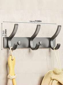 1PC Punch-Free Over Door Wall Mount Clothes Hanger Hooks, Strong Load Bearing Adhesive Rack For Entryway Hallway, Multi-Purpose Organizer For Hanging Clothes Hats - Multicolor - View 17