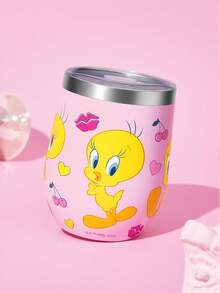 LOONEY TUNES X SHEIN 360ml/12oz 不鏽鋼防漏蓋隨行杯，適用熱飲/冷飲，適合大多數杯架，送禮首選 - 淺粉色 - 查看 2