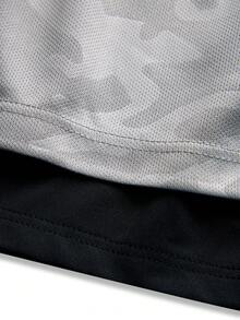 Gym Rark Pantalones cortos deportivos de doble capa con cordón en la cintura para hombres - Gris - Ver 6
