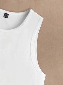 HIMLAND 3pcs/Pack Men's Casual Knit Sleeveless Solid Color Tank Tops, Suitable For Daily Wear - Multicolor - View 4