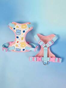 Care Bears X PETSIN 1 Set Of Cartoon Pattern Printed Pet Dog Vest Chest Harness With Leash Set, Overall Pink, White And Blue Fresh Color Matching, Cute And Eye-Catching. Multiple Sizes Available, Adjustable Strap Length, Suitable For Dogs For Daily Walking, Outdoor Adventure, And Travel, A Practical Item And A Fun Gift For Pet Owners - Baby Blue - View 6