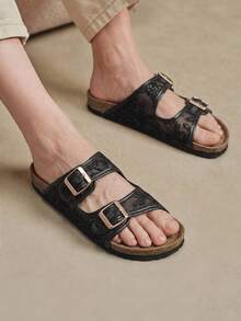 Solecia Women's Fashion Flat Sandals, Summer Beach Holiday Casual Slippers For Christmas - Mesh black - View 2