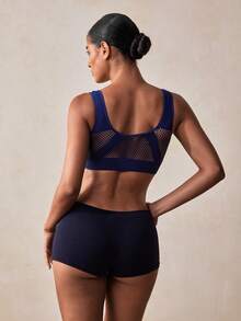 Veilyse 2pcs/Set Women's Bralette With Padded Cups, Wireless Seamless Comfortable Sleep Bra, Backless High Elasticity - Blue - View 9