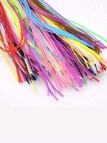 120/200pcs Colorful PVC Plastic Braiding Cord, DIY Handcraft Plastic Weaving String For Handmade Projects - Multicolor - View 2
