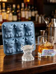 1pc Ice Cube Tray, 6-Cavity Cute 3D Ice Mold, Perfect For Drinks, Parties, And Gifts - View 1