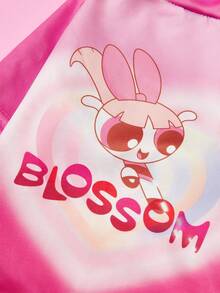 THE POWERPUFF GIRLS X PETSIN 1件可愛大眼睛女孩情書印花休閒寵物T恤，玫瑰紅色，親膚透氣，讓您的貓或狗整天看起來甜美且感覺舒適 - 玫紅色 - 查看 9