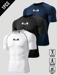 Gym Rark 男士短袖修身健身運動T恤 - 白色 - 查看 1