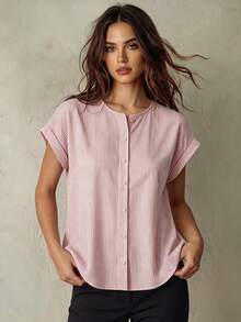 SHEIN Franclia 女士条纹纽扣衬衫 - 彩色 - 查看 6