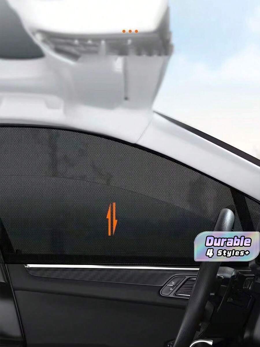 Universal Car Window Sun Shades, Front & Rear Side Window UV Protection Mesh Curtains, Heat Insulation, Mosquito Proof, Reflective Sun Visors, Protect Car Window Films - Multicolor - View 1