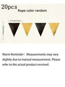 10/20pcs Black & Gold Party Decorative Triangle Pennant Banners, Metal Fabric Colorful Flags Garland, Suitable For Birthday, Graduation, Anniversary, Wedding, New Year, Engagement Party Supplies - multicolor - View 6