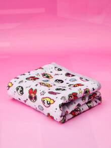 THE POWERPUFF GIRLS X PETSIN 1件多功能大眼女孩寵物毯，適用於貓狗，淺紫色秋冬款厚實保暖吸水洗澡巾，適合沙發、床鋪、旅行，生日或週年紀念的舒適禮物 - 彩色 - 查看 1