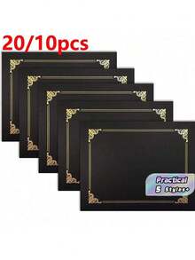 20/10 Gold Foil Certificate Folders Elegant Diploma Folders Are Suitable For 8.5x11-Inch Stationery Size Awards, Office And Academic Use. - Multicolor - View 1