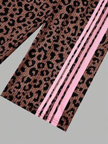 SHEIN ملابس فتيات المراهقات الخريفية بتصميم فريد عتيق متعدد الاستخدامات، طقم ملابس علوية كاميسول محبوك ضيق الساق & بنطال واسع الساق، ملابس الخريف/الشتاء، العودة إلى المدرسة، محبوك - متعدد الألوان - مشاهدة 6