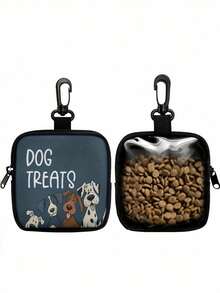 1 Pack Portable Polyester Dog Training Treat Bag With Zipper Closure, Colorful Pet Snack Pouch With Single-Sided Printing & One Transparent Side, Pet Accessory For Outdoor Activities & Dog Walking - Multicolor - View 14