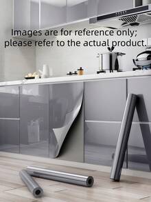 Grey Self-Adhesive Wallpaper Roll – Waterproof Thick Vinyl Film, Removable Peel And Stick For Wall, Furniture, Drawer Liner - Light gray - View 2