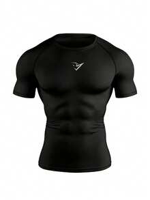 Gym Rark Camiseta deportiva de manga corta con estampado geométrico y mangas raglán para hombre - Negro - Ver 3