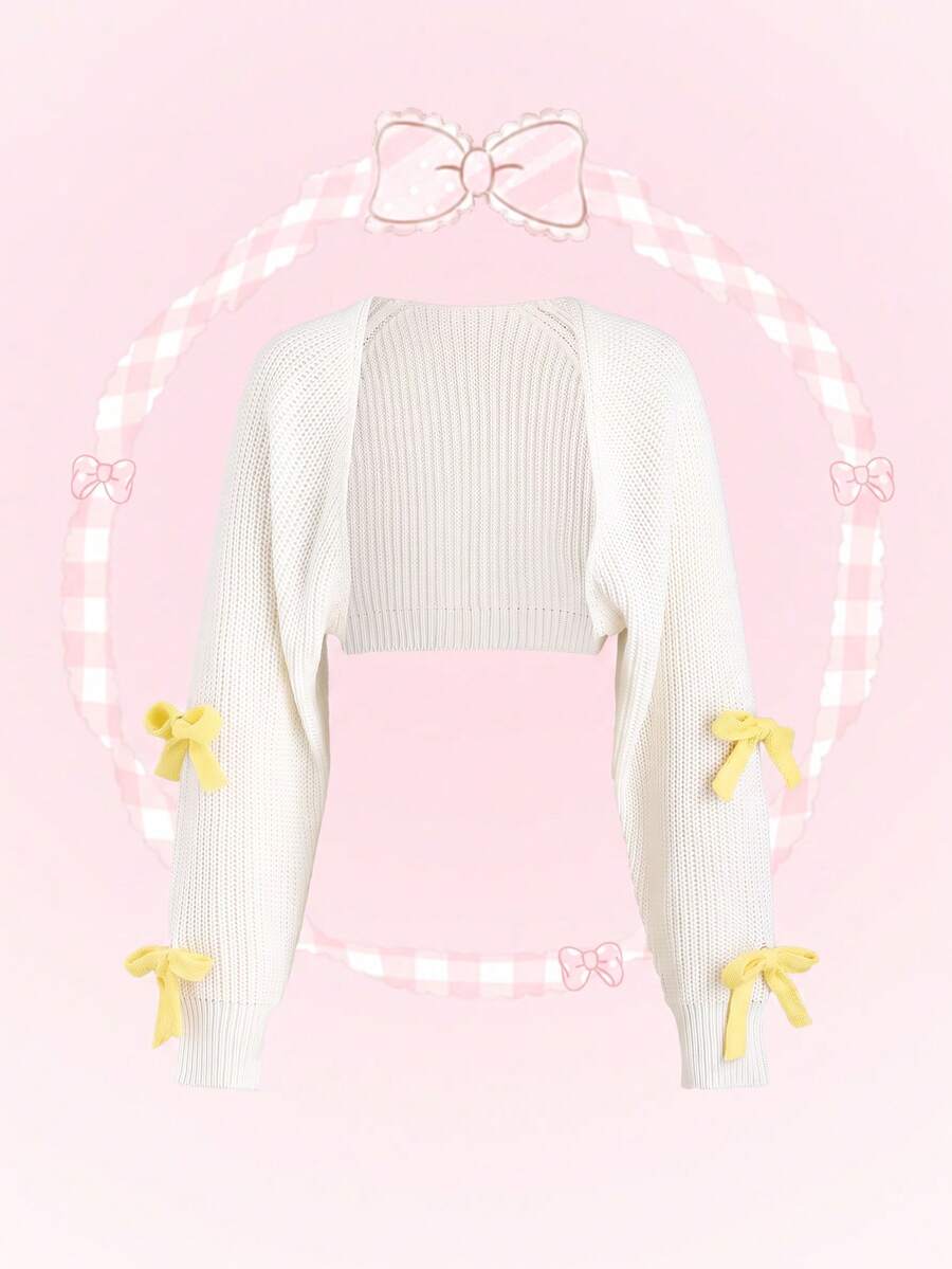 SHEIN Unity 女款蝴蝶結裝飾休閒百搭日常穿搭開襟衫 - 彩色 - 查看 1