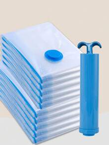 5-Piece Vacuum Transparent High-Quality Compressed Storage Bag, Suitable For Portable Storage Of Travel Essentials, Clothes, Bedding, Blankets, Quilts, Etc. Manual Vacuum Pump Compression Bag Set. - Multiple Specifications - View 8
