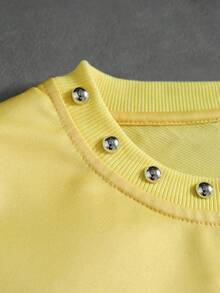 ROMWE MEN Street Life Men's Printed Rivet Loose Fit Tank Top - Yellow - View 5