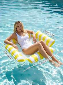 1pcspool, Pool Accessories, Pool Float, Swimming Pool, Inflatable Pool Float, Pool Party U-Shaped Candy-Colored Inflatable Water Lounge Hammock For Adults, Perfect Summer Floating Gear For Pool And Beach Parties, Ideal Summer - Multicolor - View 5