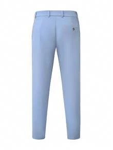Manfinity Mode Men's Plus Size Blue Basic Slim Fit Casual Business Commute Suit Pants, Formal, Old Money - Blue - View 2