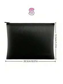 1PC Black Flame Resistant Waterproof Heat Resistant Silicone Fiberglass Document Bag For Home Office Storage Files Tickets Passport Cash Valuables Essential Security Organizer - Black - View 7