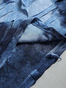 ROMWE MEN Street Life Men's Rivet Decor Distressed Loose Fit Tank Top - Blue - View 5