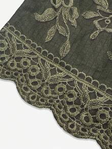 Linhara CURVE Plus Size Woven Printed Casual Autumn Shirt - Green - View 5