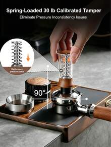 51mm/58mm Italian Manual Espresso Coffee Machine, Adjustable Precise Spring Coffee Tamper, Stainless Steel Ripple Base, Self-Leveling Italian Manual Espresso Coffee Machine, Italian Espresso Coffee Accessories - Multicolor - View 2